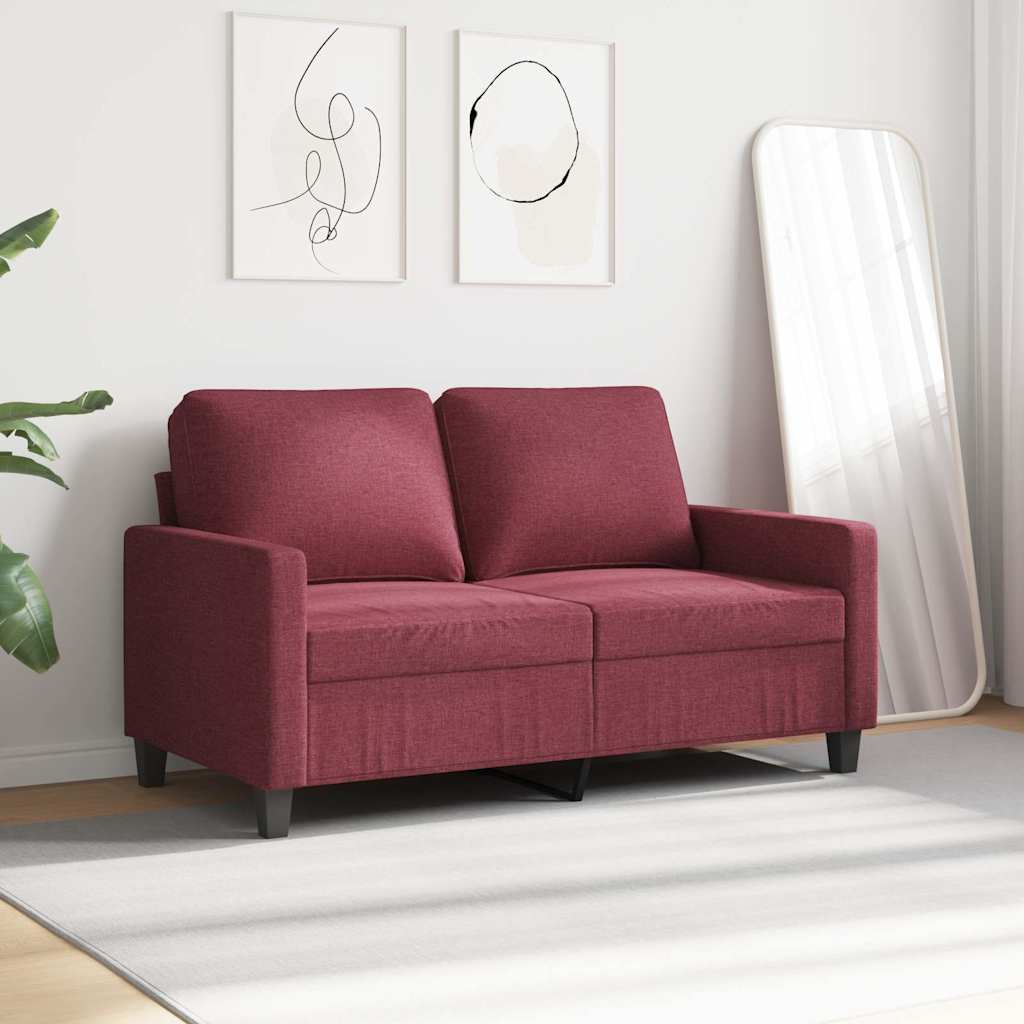 Tweezitsbank 120 cm stof wijnrood – afbeelding 3