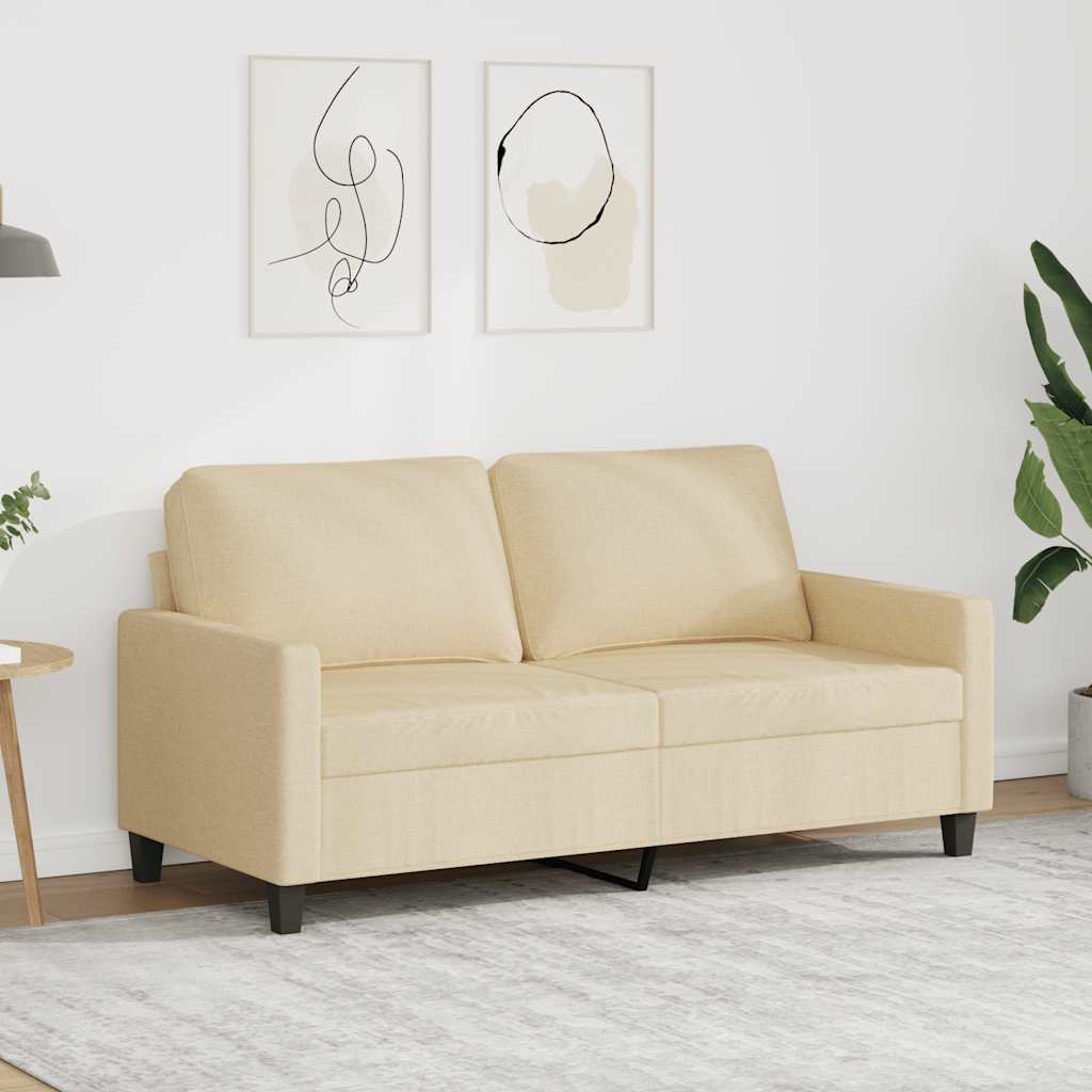 Tweezitsbank 140 cm stof crèmekleurig