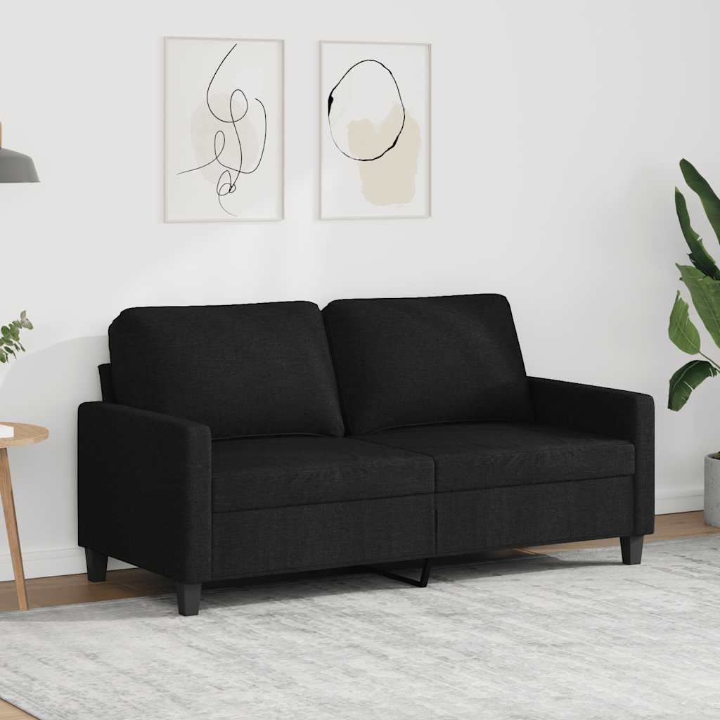 Tweezitsbank 140 cm stof zwart