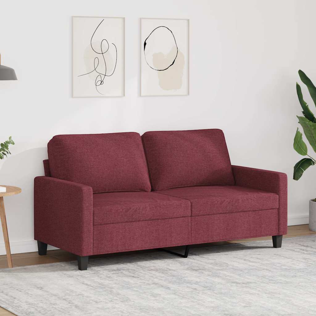 Tweezitsbank 140 cm stof wijnrood