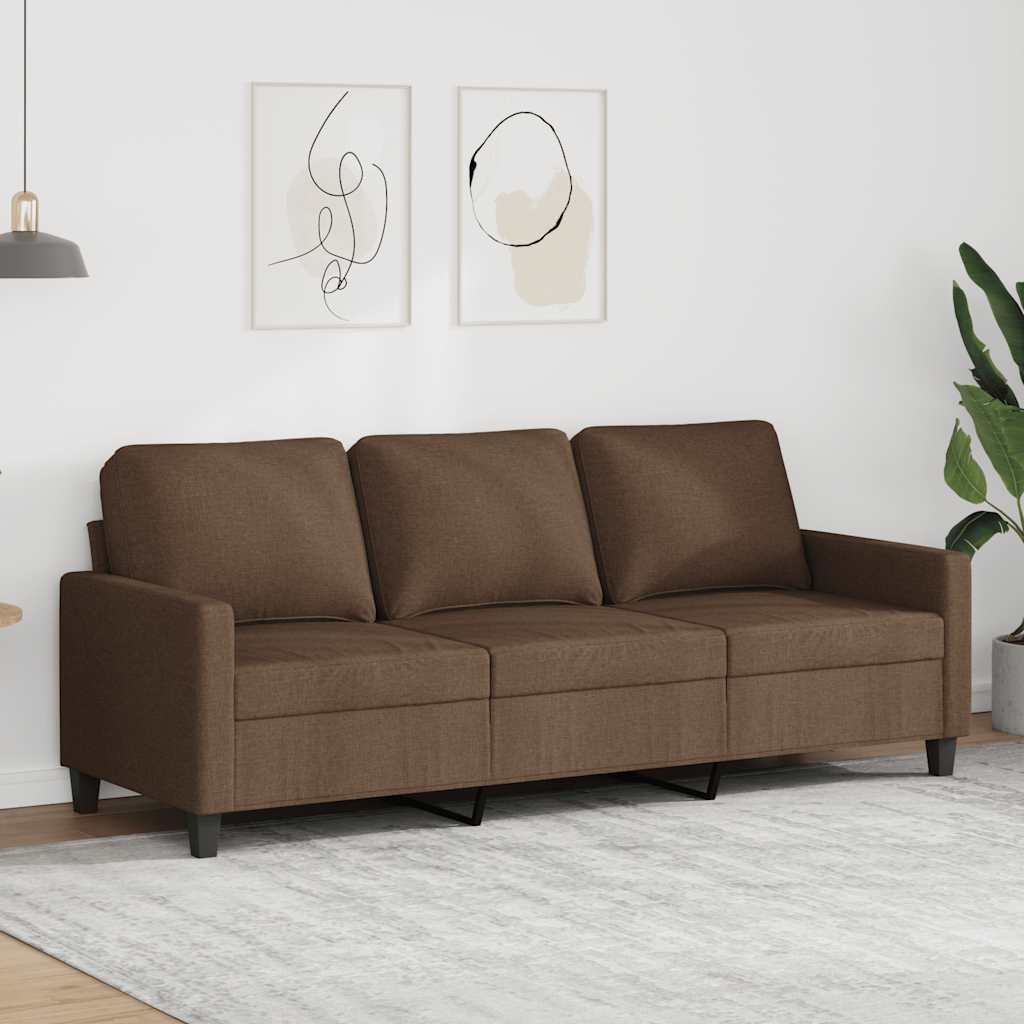 Driezitsbank 180 cm stof bruin