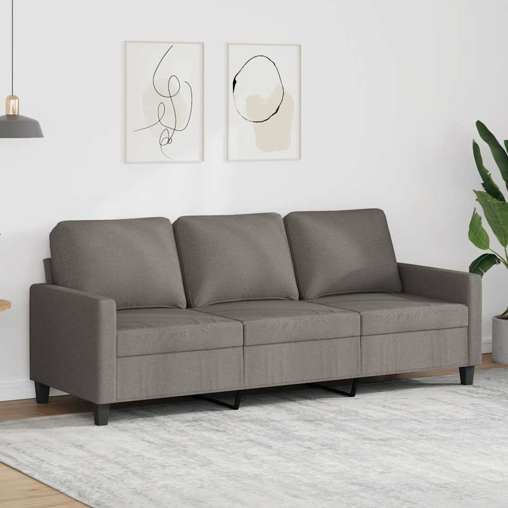 Driezitsbank 180 cm stof taupe