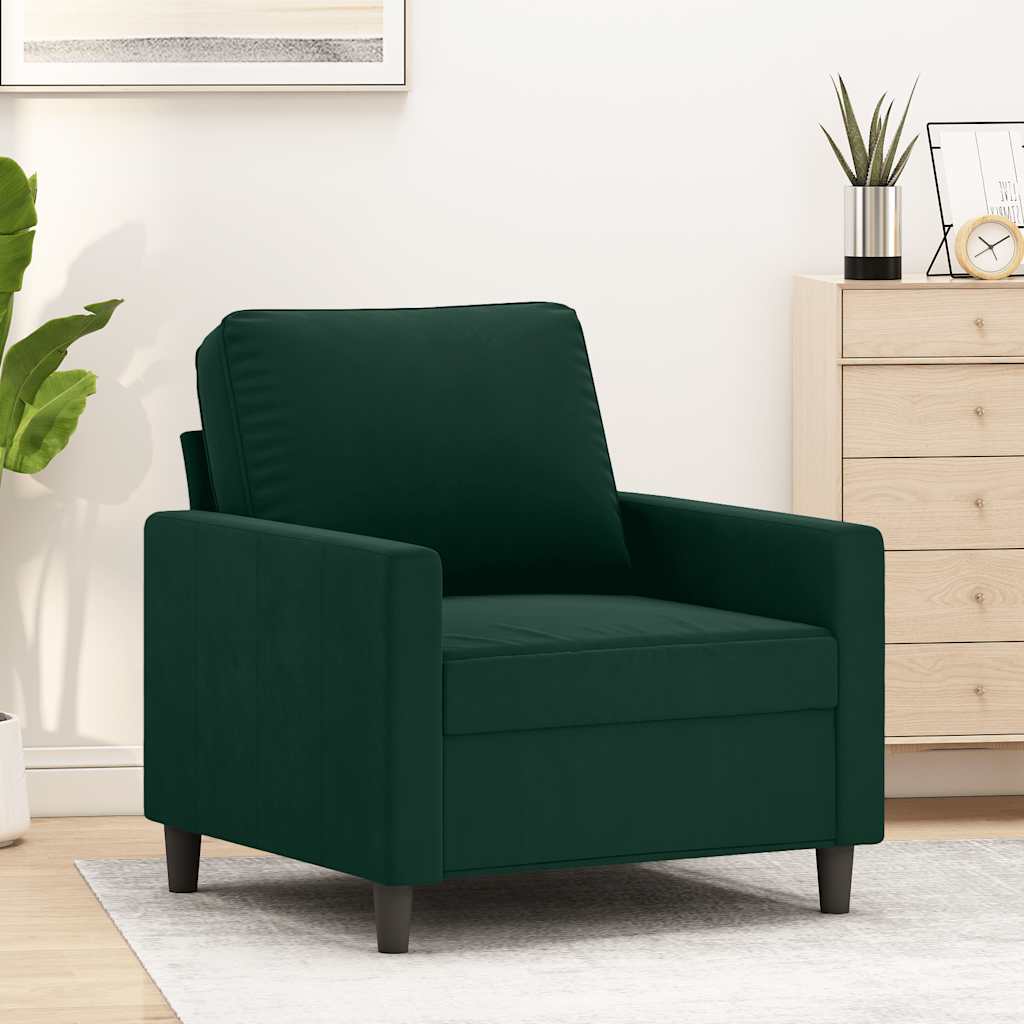 Fauteuil 60 cm fluweel donkergroen