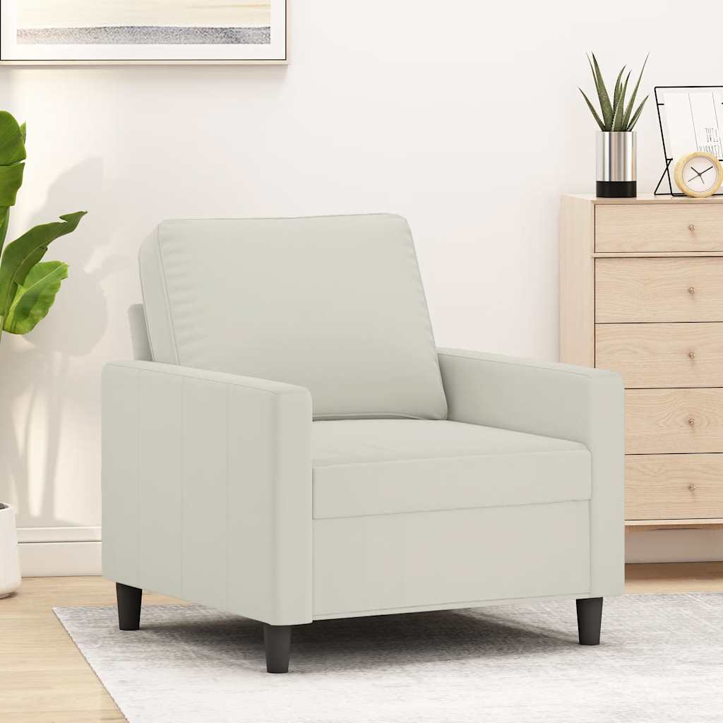Fauteuil 60 cm fluweel crèmekleurig