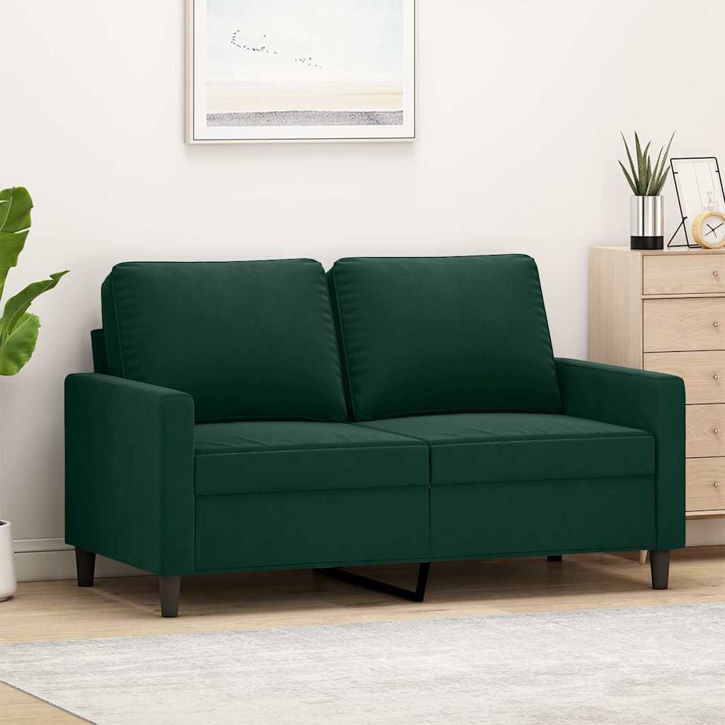 Tweezitsbank 120 cm fluweel donkergroen