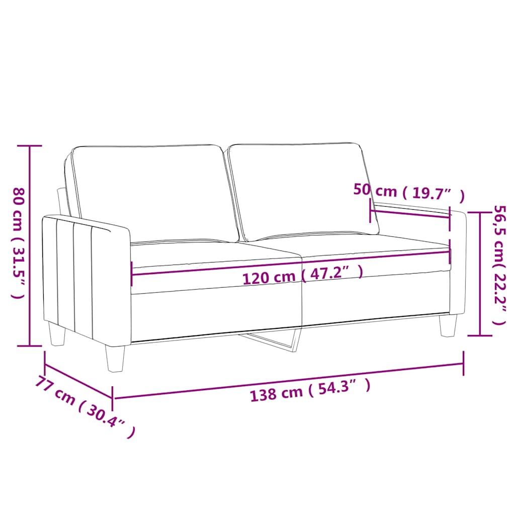 Tweezitsbank 120 cm fluweel wijnrood – afbeelding 8