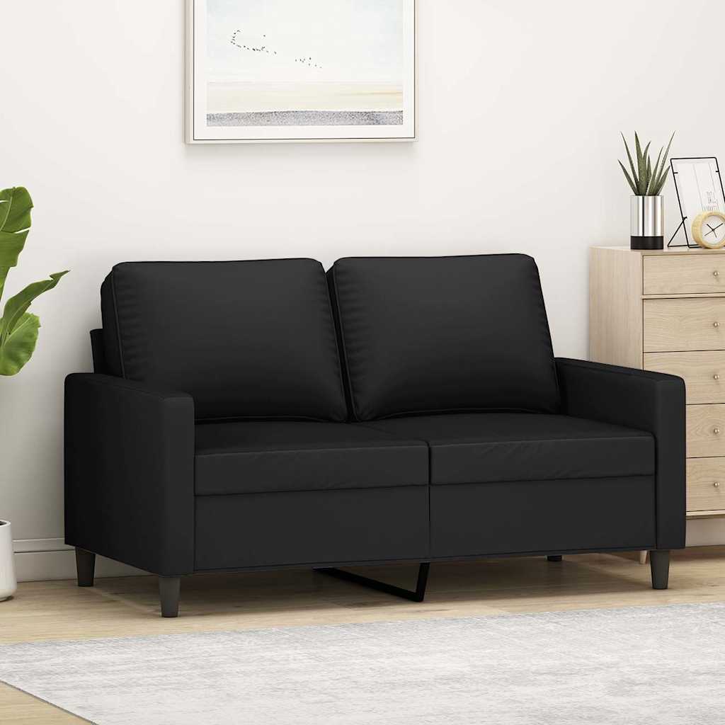 Tweezitsbank 120 cm fluweel zwart