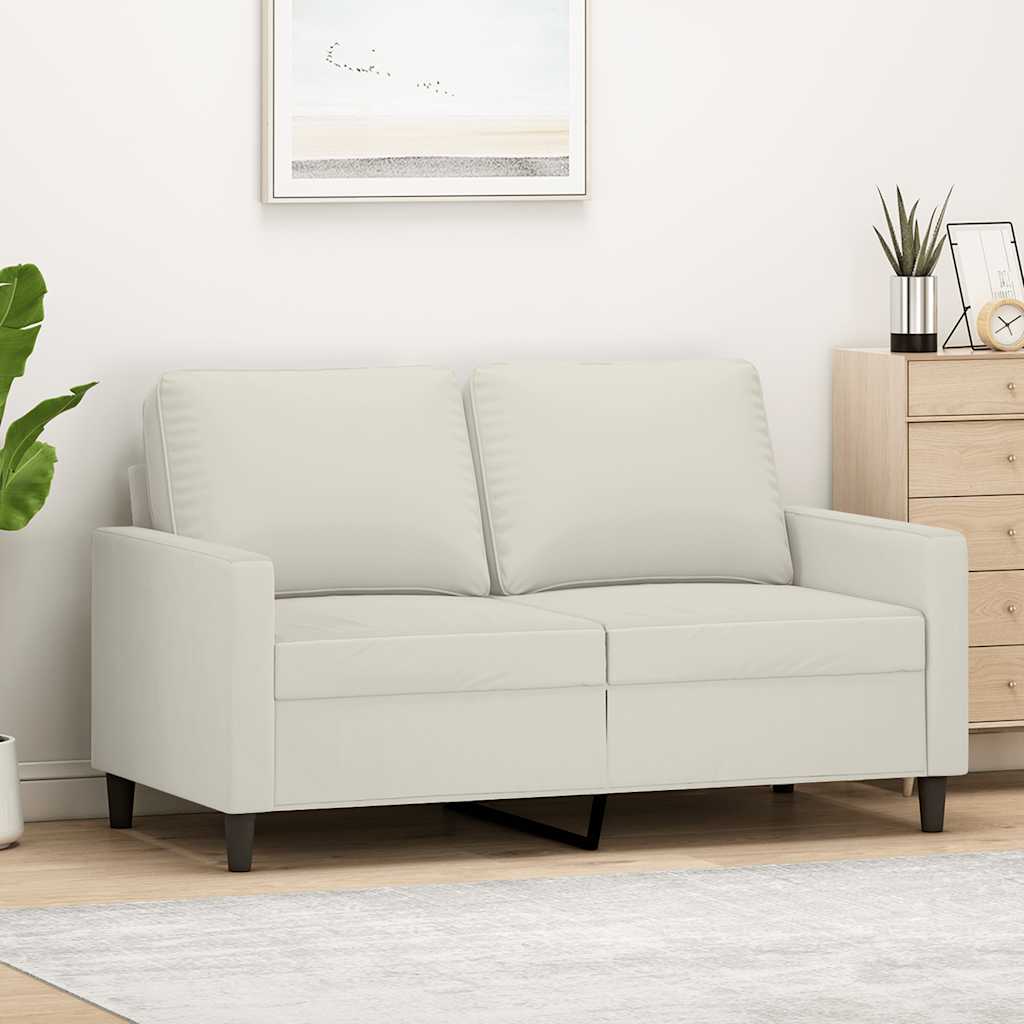Tweezitsbank 120 cm fluweel crèmekleurig