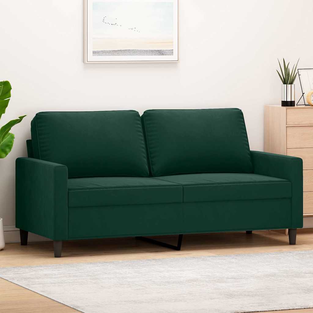 Tweezitsbank 140 cm fluweel donkergroen