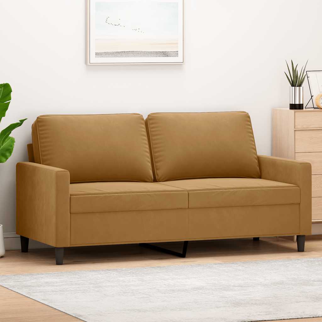 Tweezitsbank 140 cm stof bruin