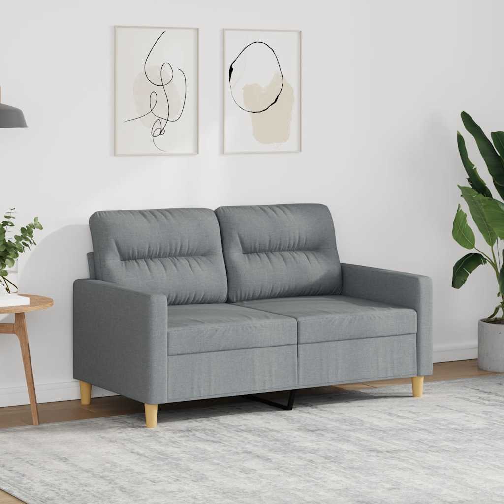 Tweezitsbank 120 cm stof lichtgrijs