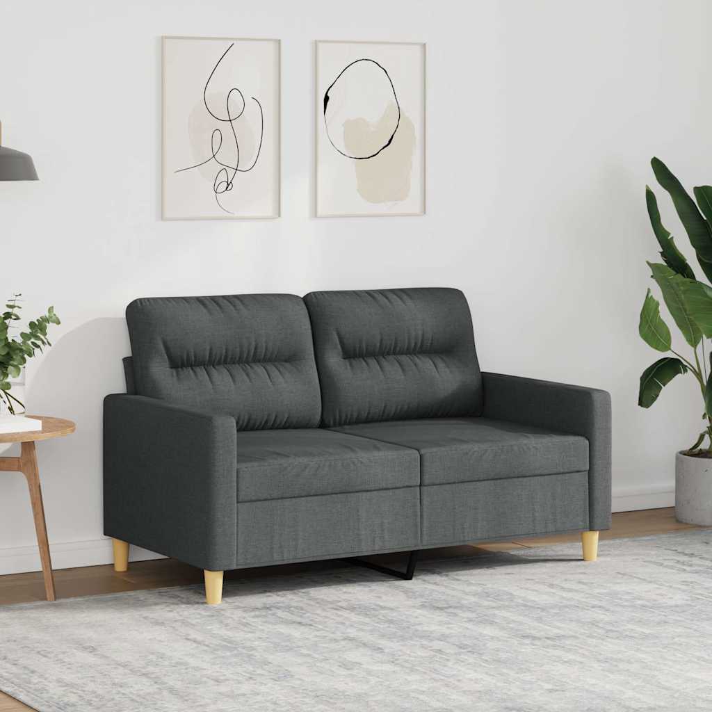 Tweezitsbank 120 cm stof donkergrijs