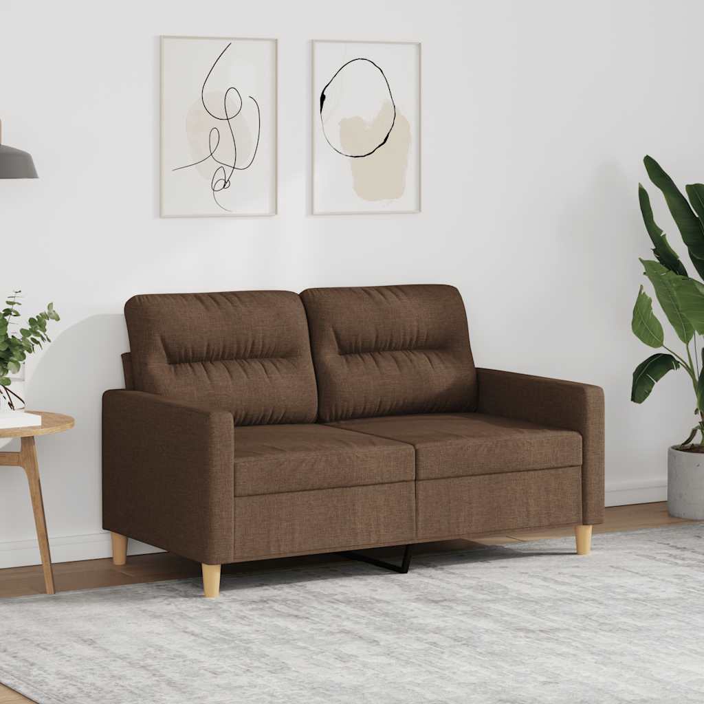 Tweezitsbank 120 cm stof bruin – afbeelding 1