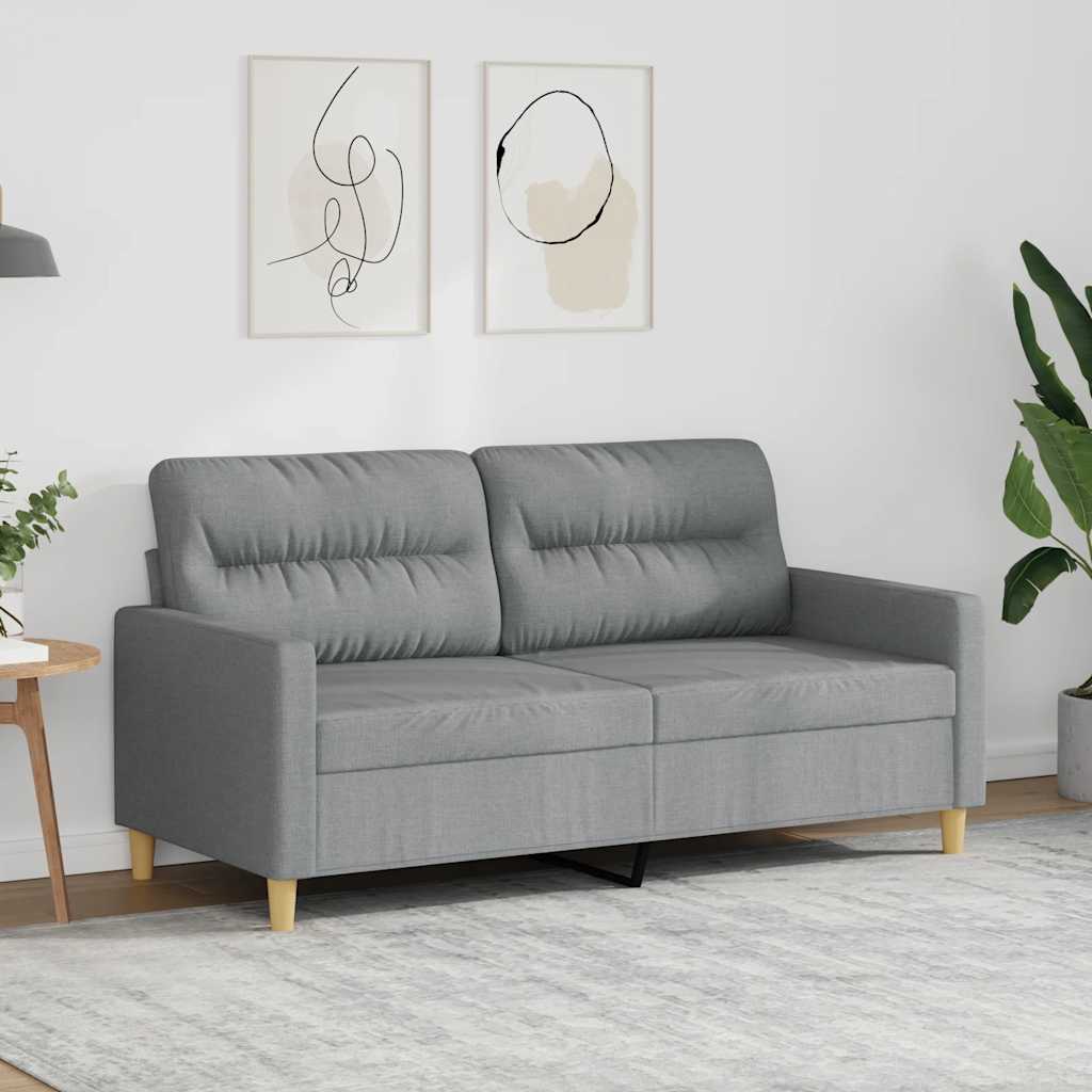 Tweezitsbank 140 cm stof lichtgrijs