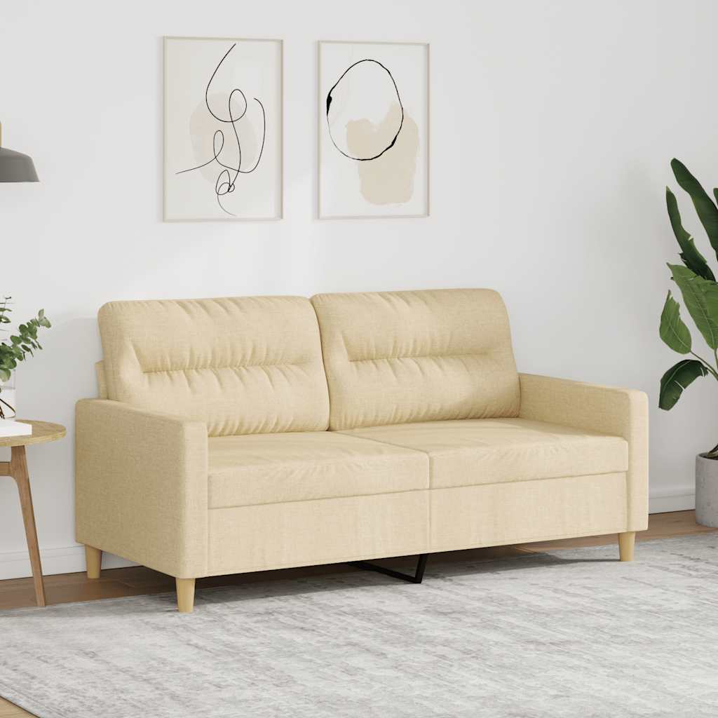 Tweezitsbank 140 cm stof crèmekleurig