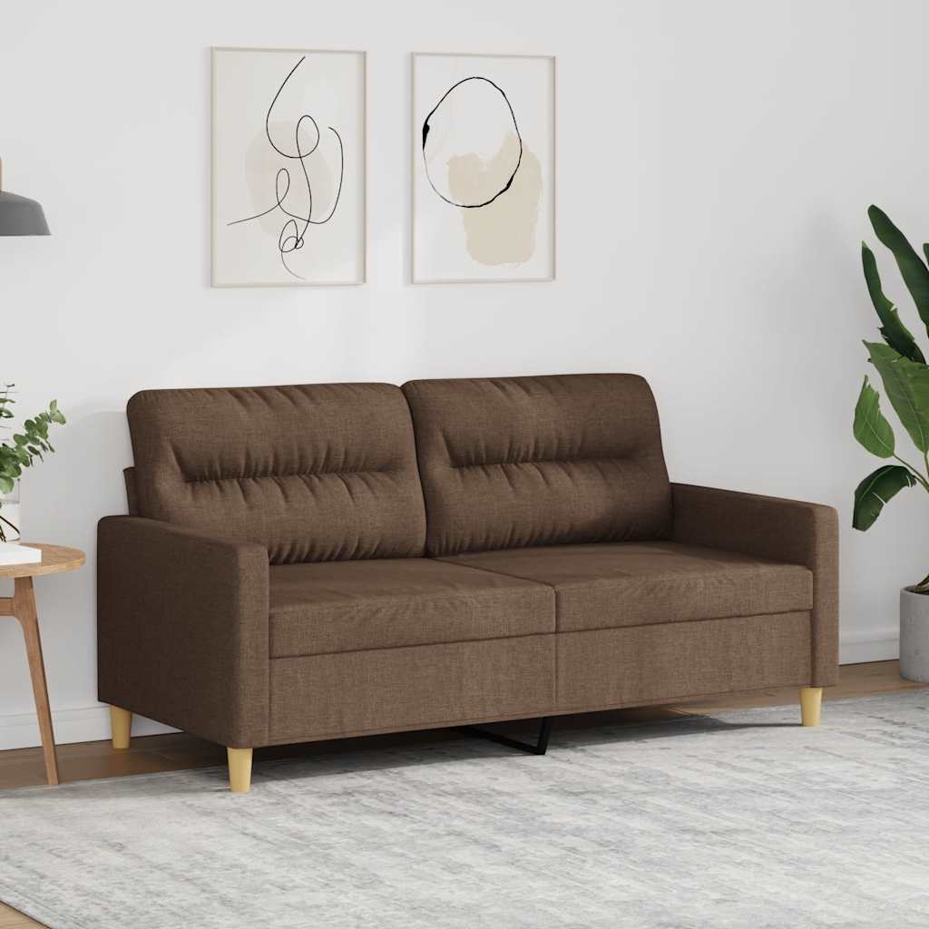 Tweezitsbank 140 cm stof bruin