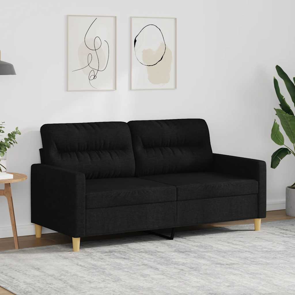 Tweezitsbank 140 cm stof zwart
