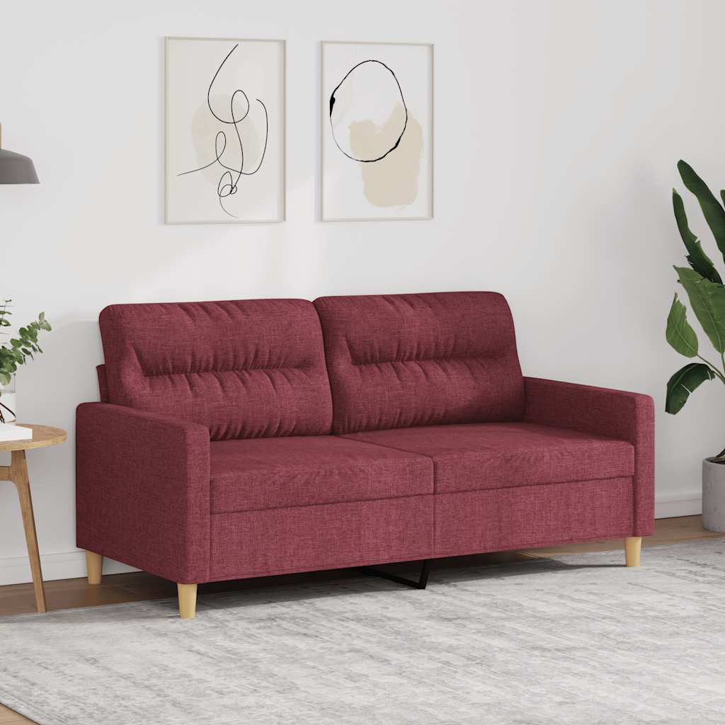 Tweezitsbank 140 cm stof wijnrood – afbeelding 1