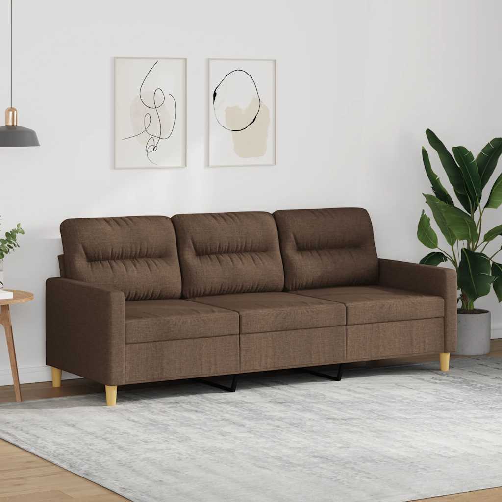 Driezitsbank 180 cm stof bruin