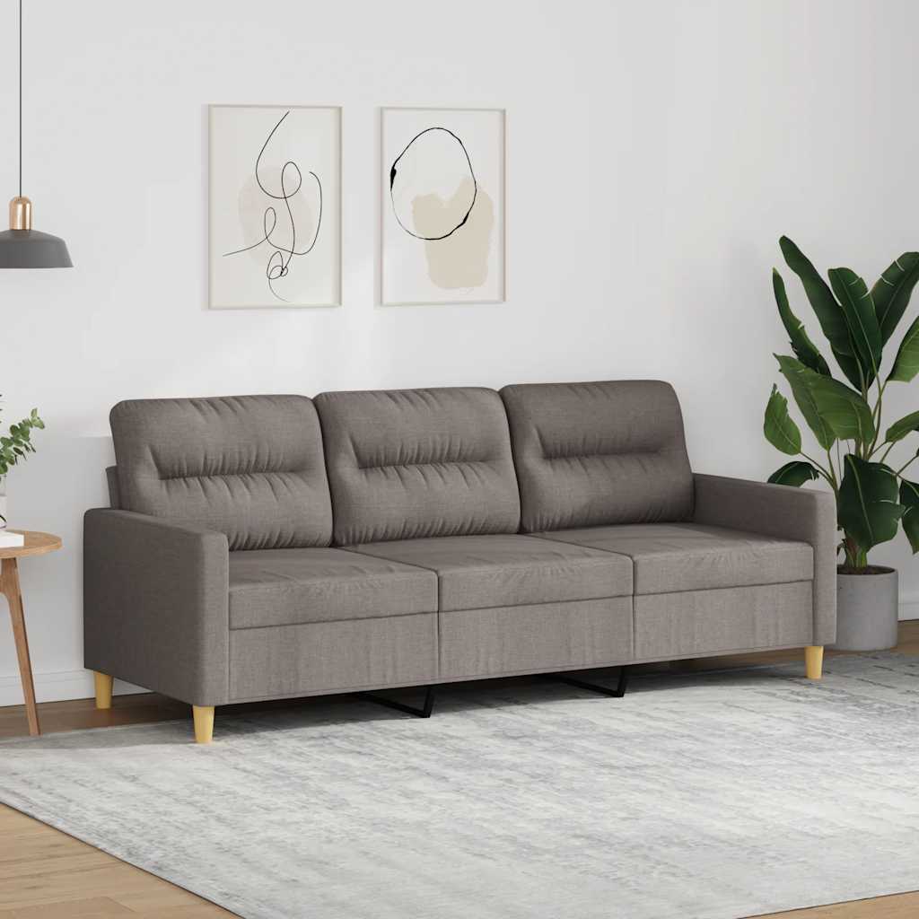 Driezitsbank 180 cm stof taupe