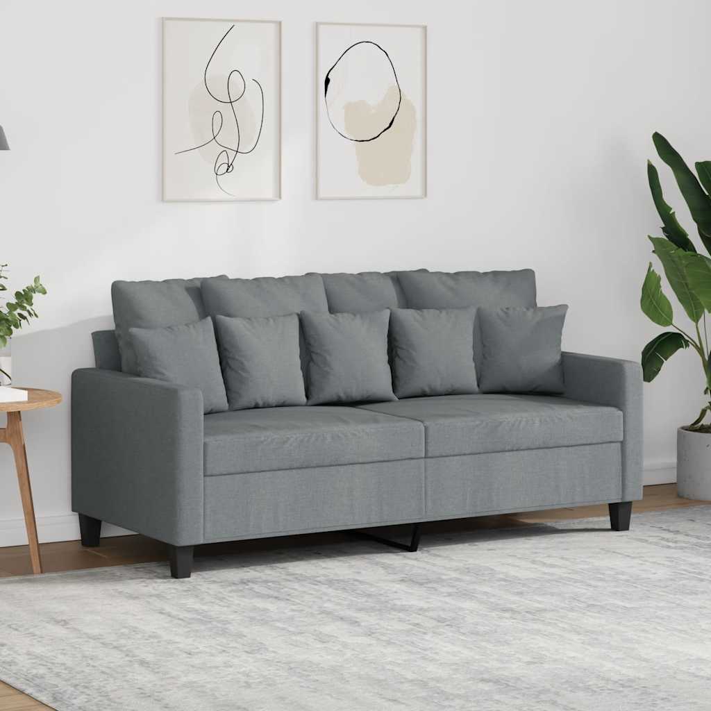 Tweezitsbank 140 cm stof lichtgrijs