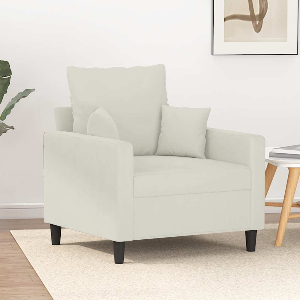 Fauteuil 60 cm fluweel crèmekleurig