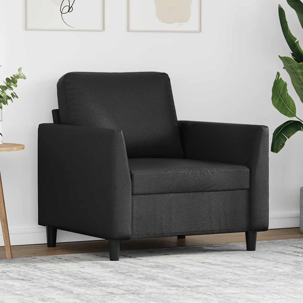 Fauteuil 60 cm kunstleer zwart