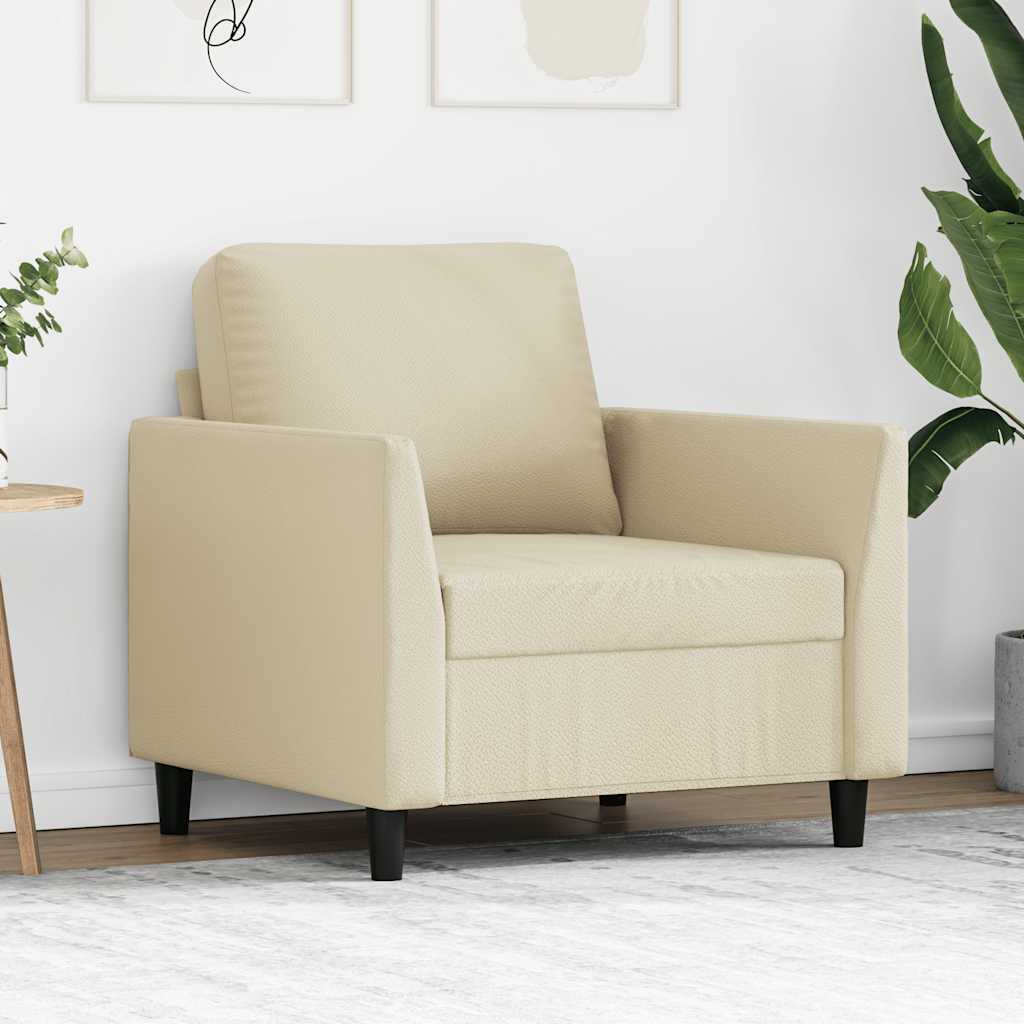 Fauteuil 60 cm kunstleer crèmekleurig
