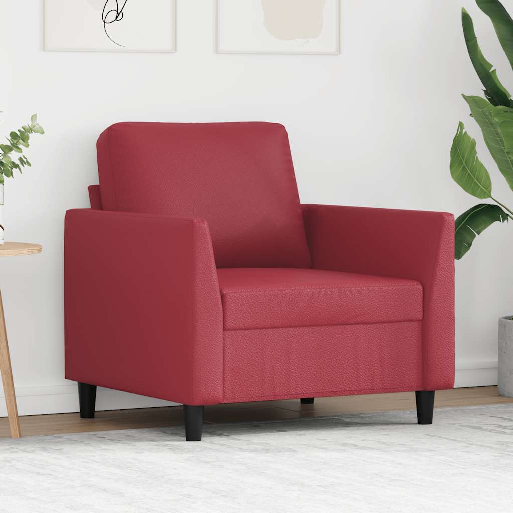 Fauteuil 60 cm kunstleer wijnrood