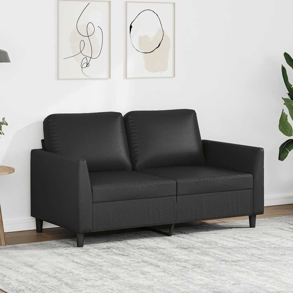 Tweezitsbank 120 cm kunstleer zwart