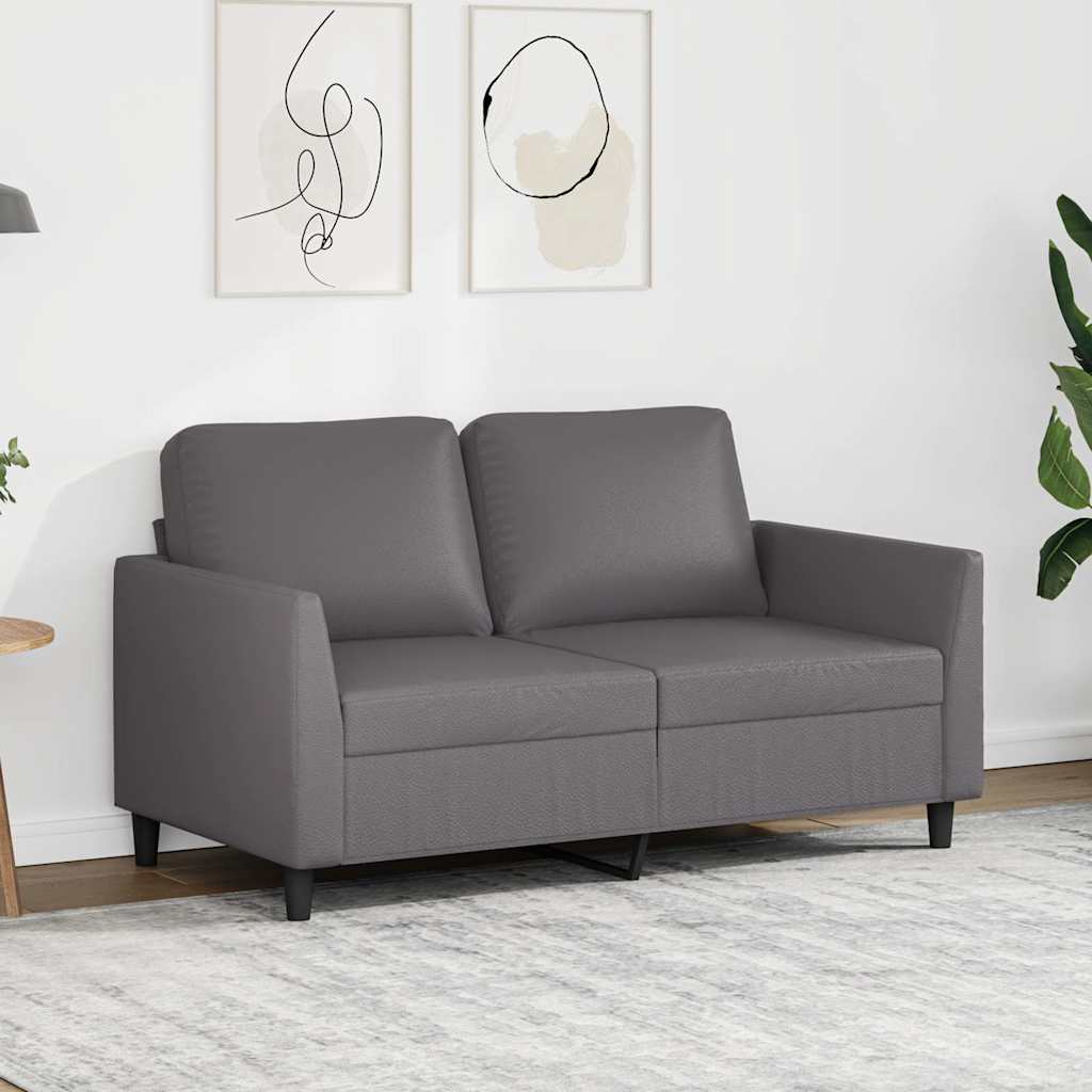 Tweezitsbank 120 cm kunstleer grijs