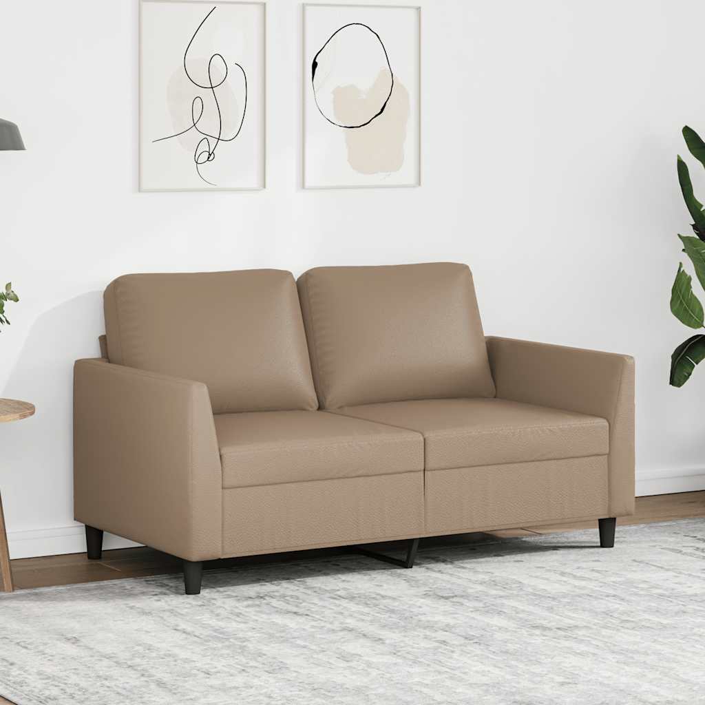Tweezitsbank 120 cm kunstleer cappuccinokleurig