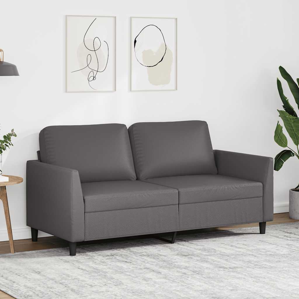Tweezitsbank 140 cm kunstleer grijs