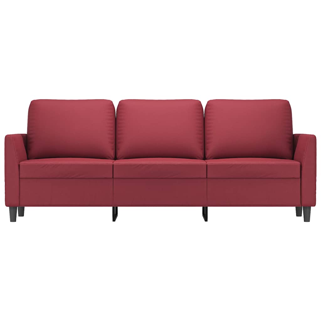 Driezitsbank 180 cm kunstleer wijnrood – afbeelding 4