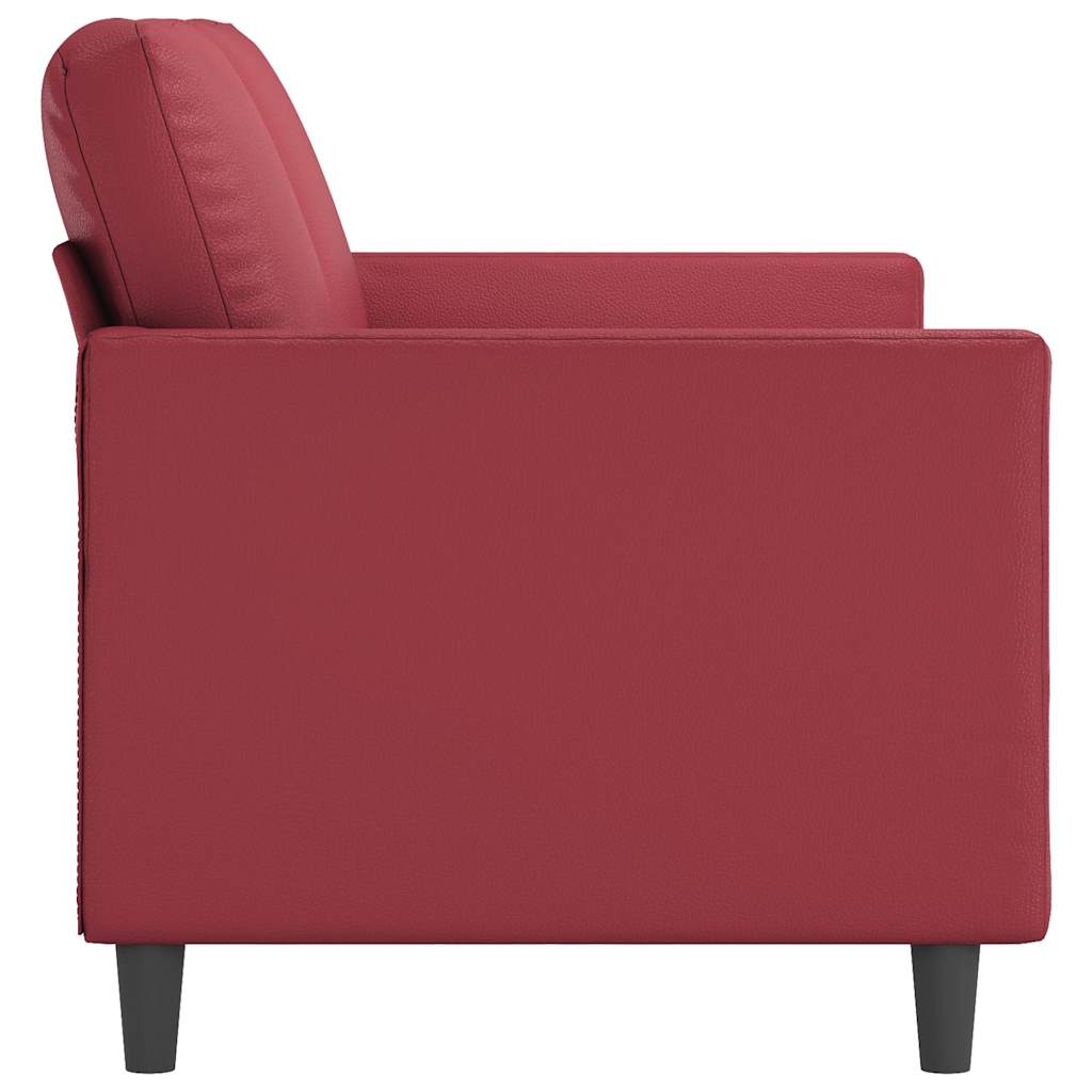 Driezitsbank 180 cm kunstleer wijnrood – afbeelding 5