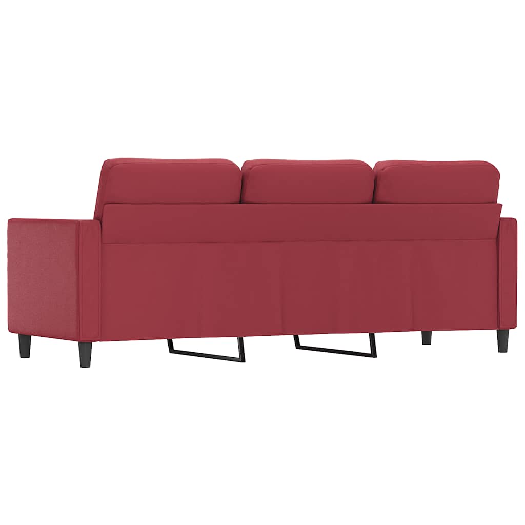 Driezitsbank 180 cm kunstleer wijnrood – afbeelding 6