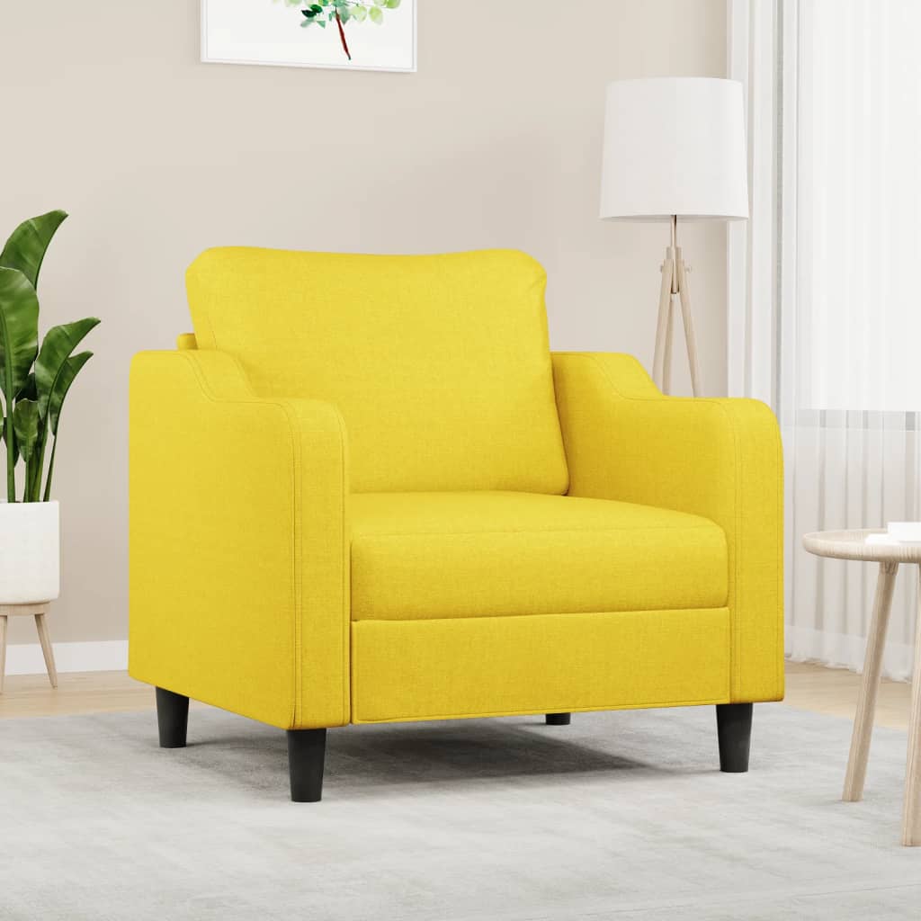 Fauteuil 60 cm stof lichtgeel – afbeelding 1