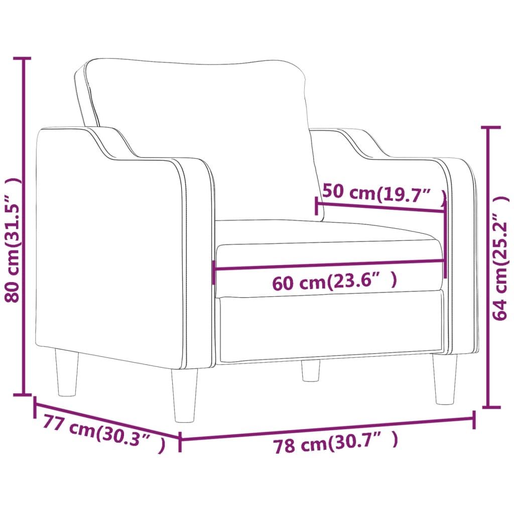 Fauteuil 60 cm stof lichtgeel – afbeelding 8