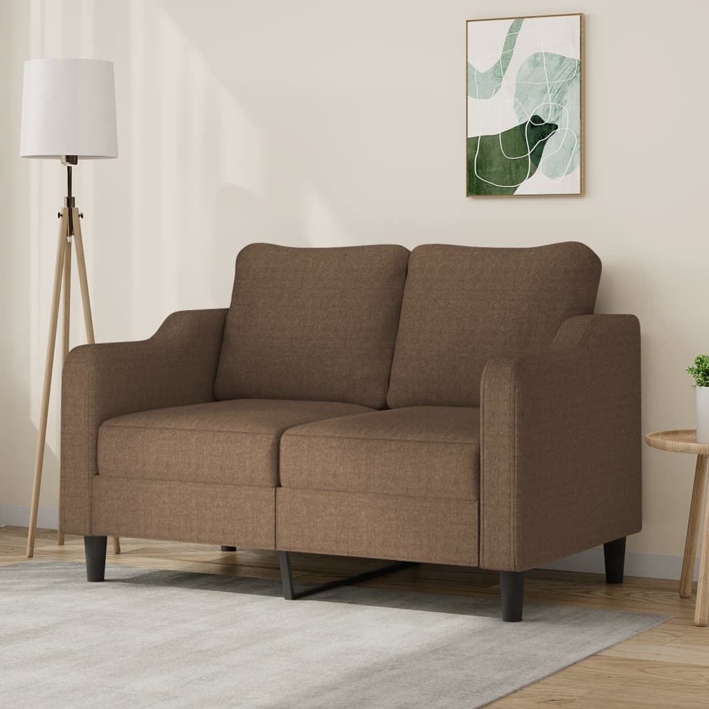 Tweezitsbank 120 cm stof bruin