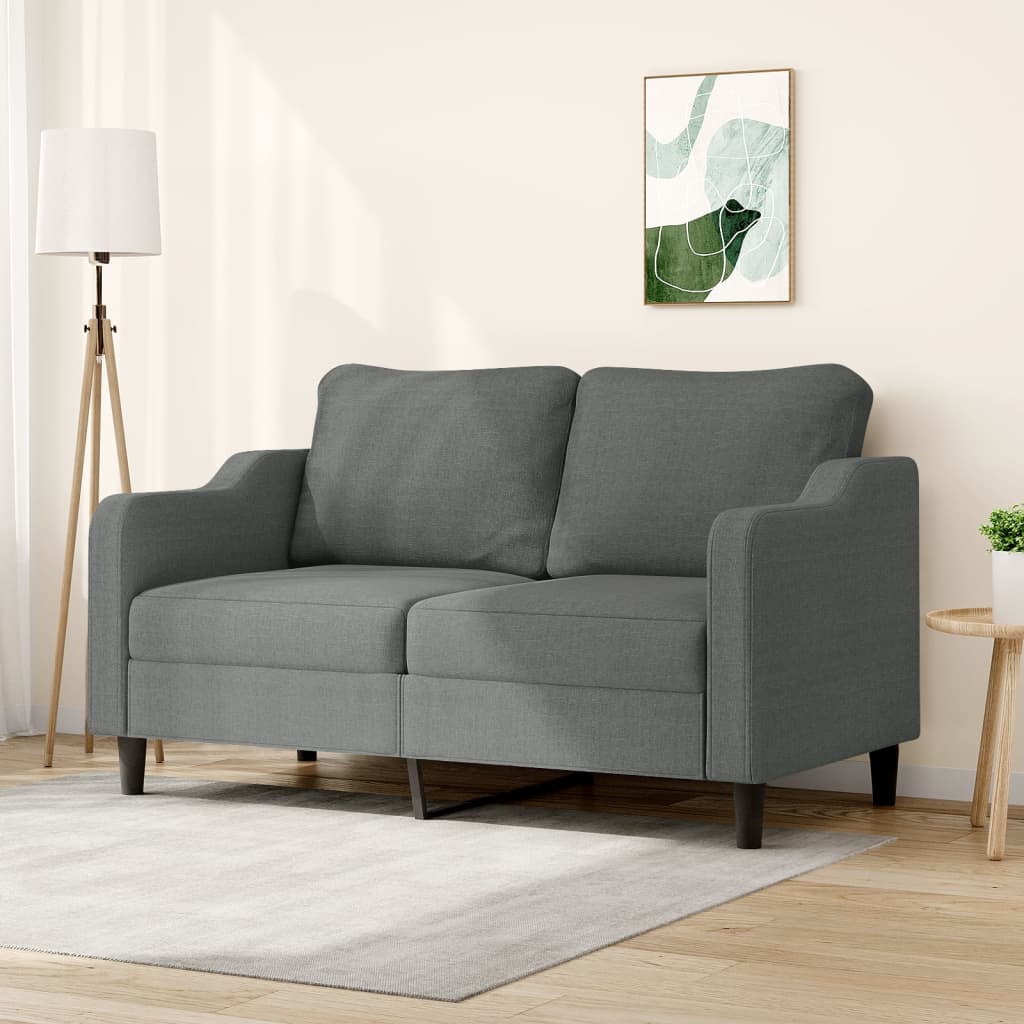 Tweezitsbank 140 cm stof donkergrijs – afbeelding 1