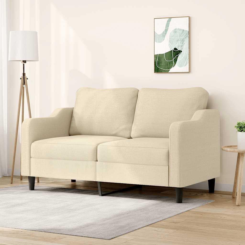 Tweezitsbank 140 cm stof crèmekleurig