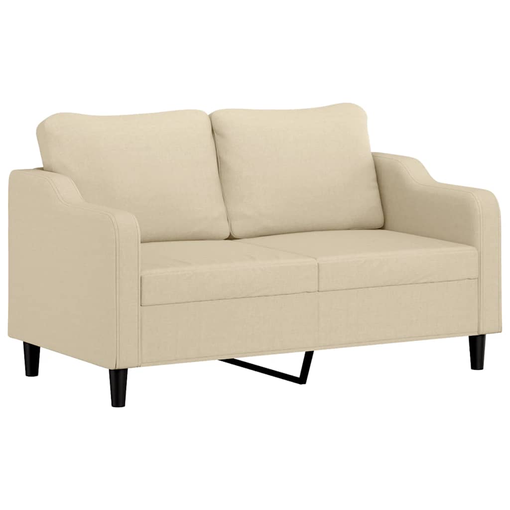 Tweezitsbank 140 cm stof crèmekleurig – afbeelding 2
