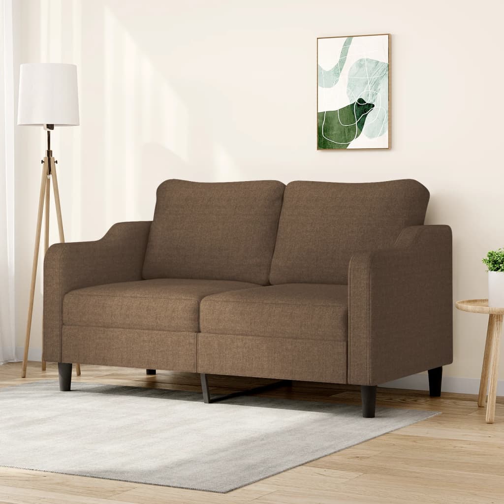 Tweezitsbank 140 cm stof bruin – afbeelding 1