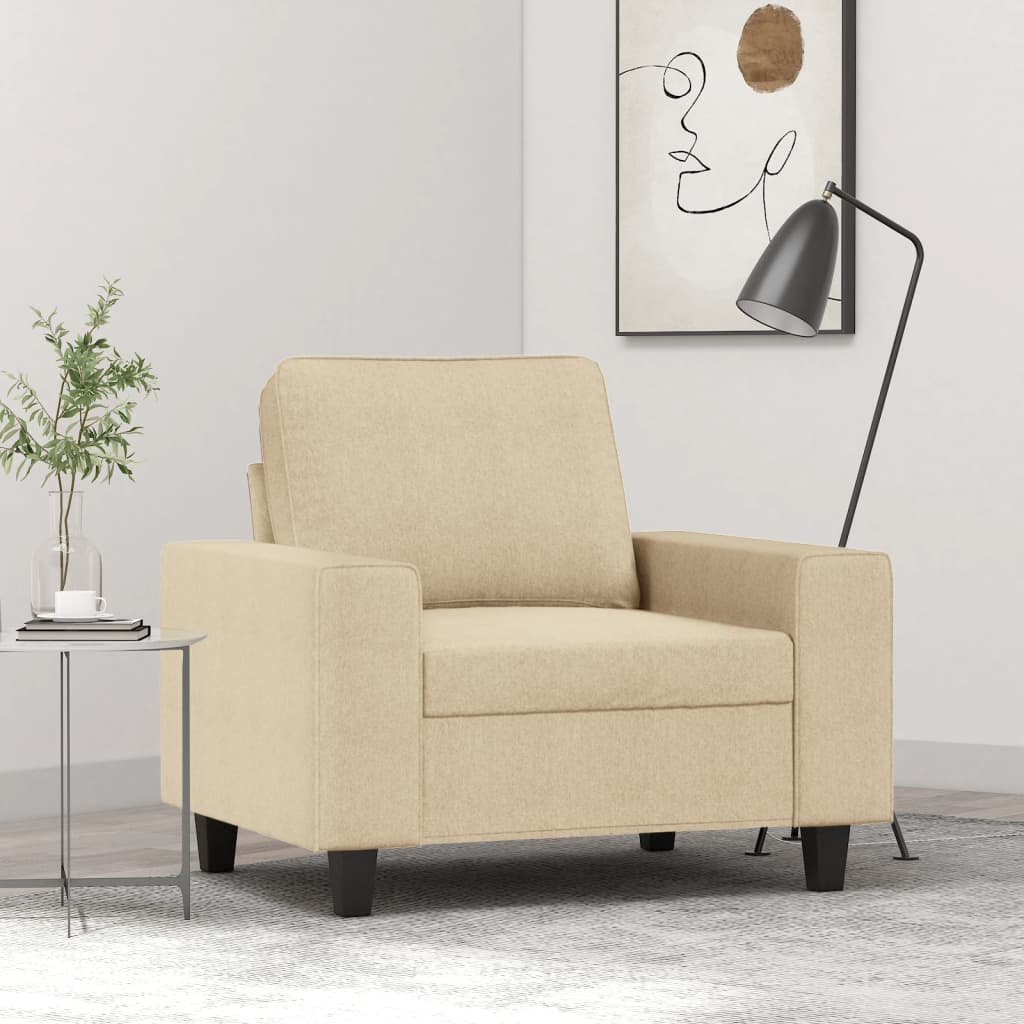 Fauteuil 60 cm stof crèmekleurig – afbeelding 1