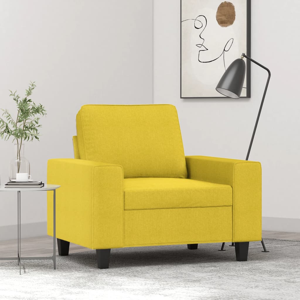 Fauteuil 60 cm stof lichtgeel – afbeelding 1