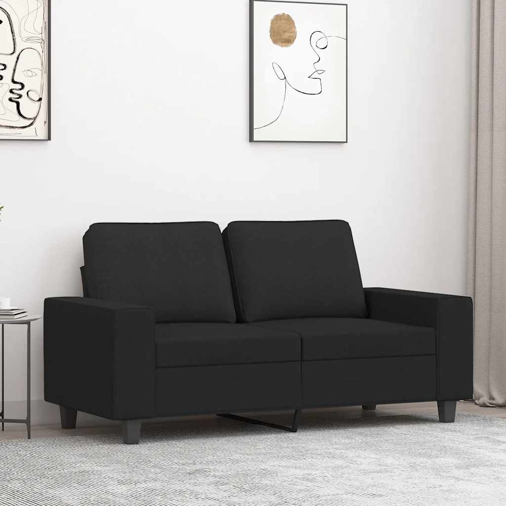 Tweezitsbank 120 cm stof zwart – afbeelding 1