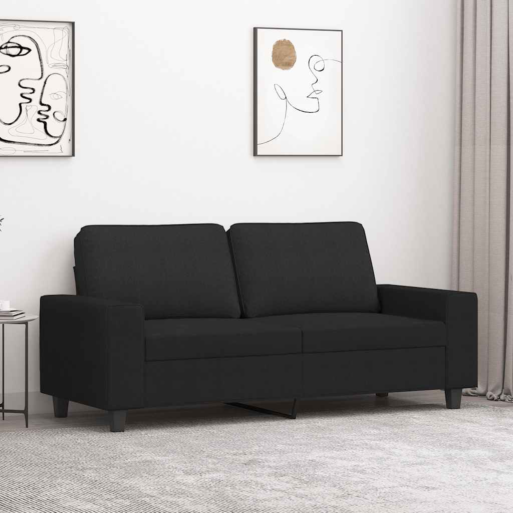 Tweezitsbank 140 cm stof zwart