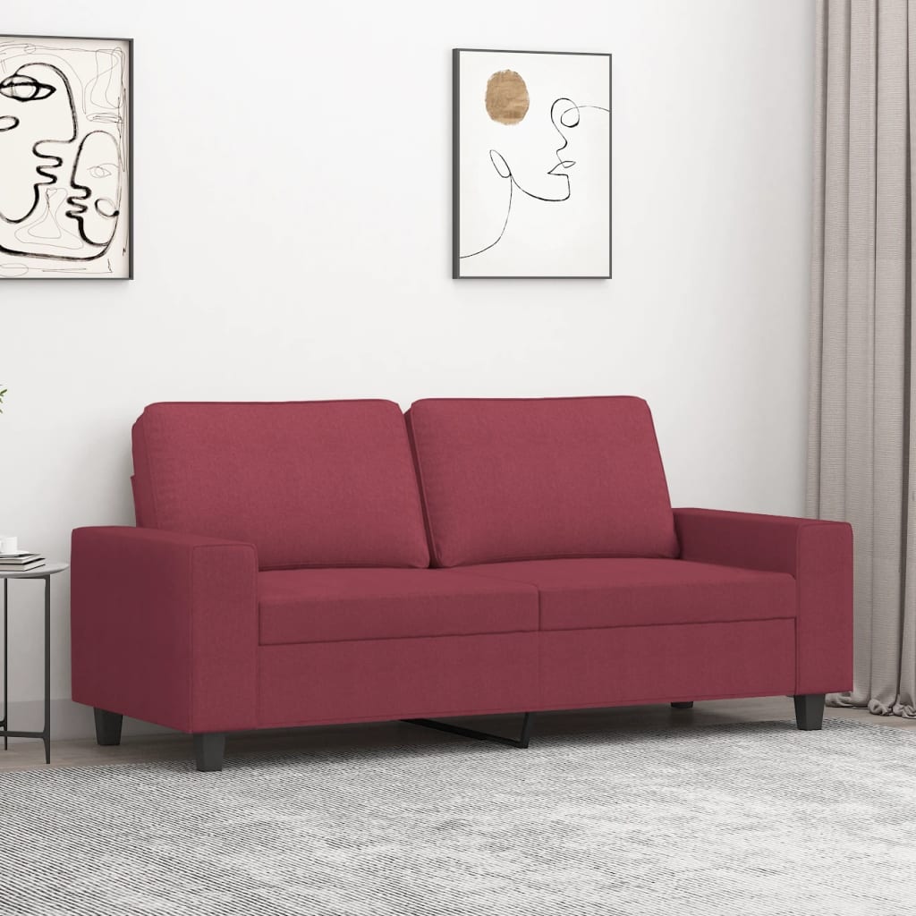 Tweezitsbank 140 cm stof wijnrood – afbeelding 1