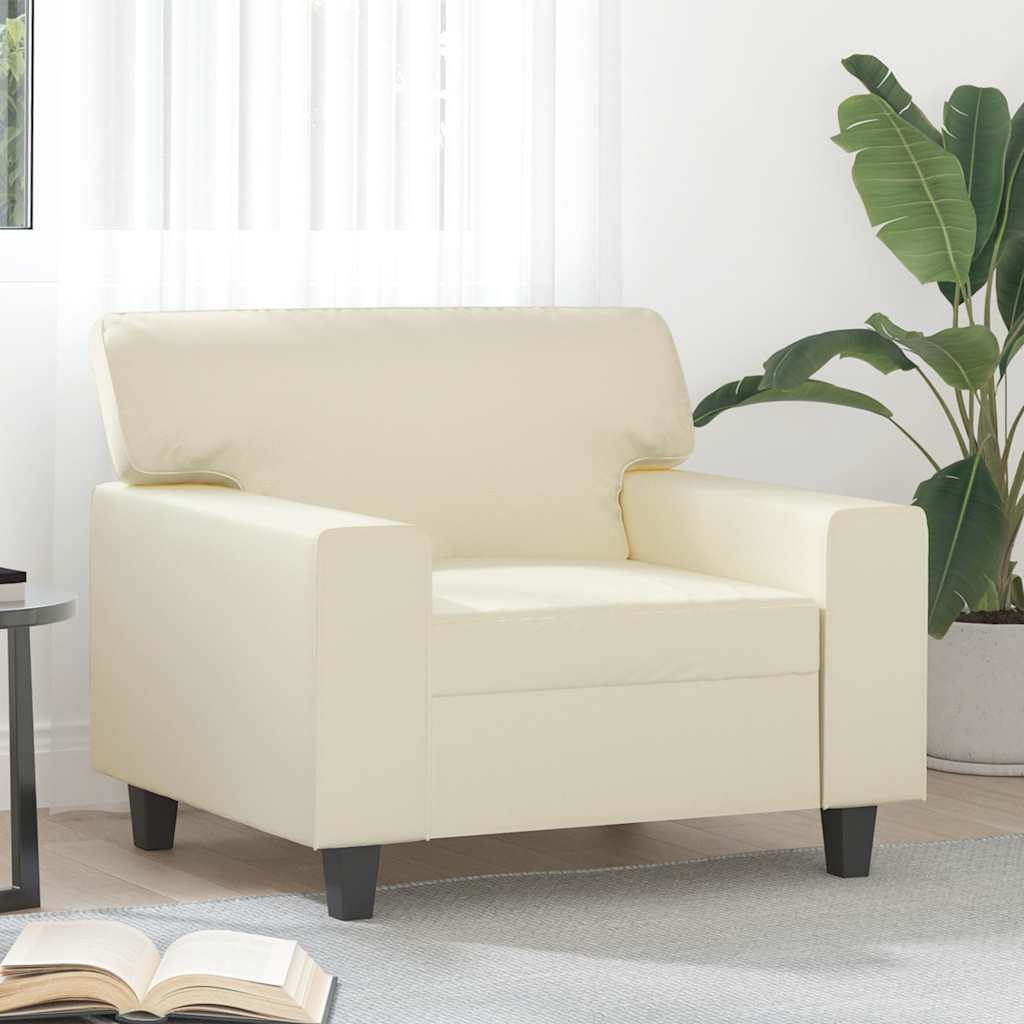 Fauteuil 60 cm kunstleer crèmekleurig