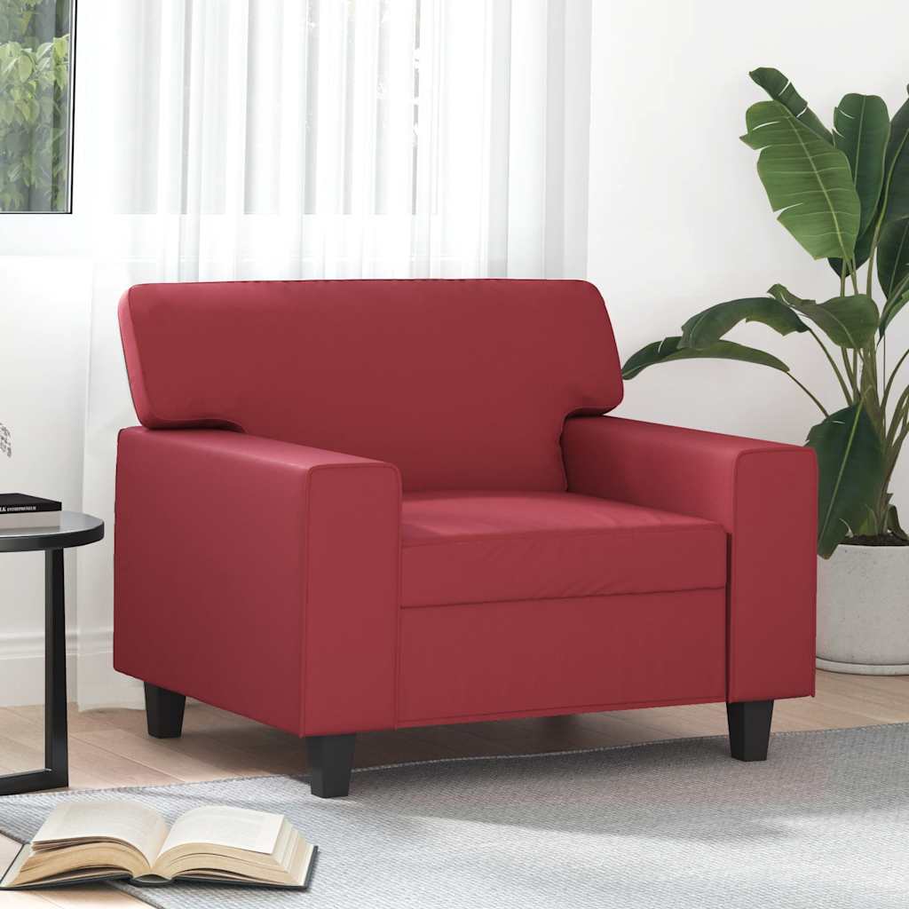 Fauteuil 60 cm kunstleer wijnrood